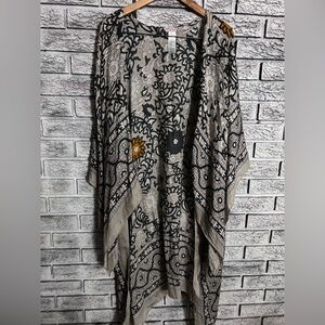 Free People Magic Dance Border Print Duster (Kimono) in Mushroom